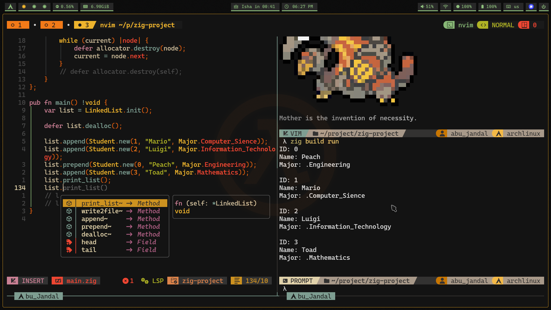 tmux + nvim showcase